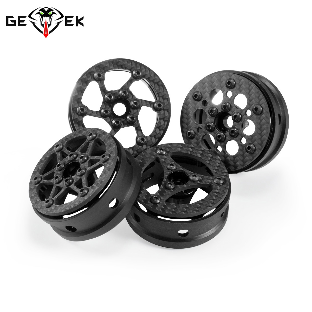 4 Stuks 1.9 Inch Koolstofvezel Wielen Velg Voor 1/10 Rc Auto Crawler Capra SCX10 RR10 TF2 Element Enduro Gmade R1 Cheater Rigs 1.9S Diy