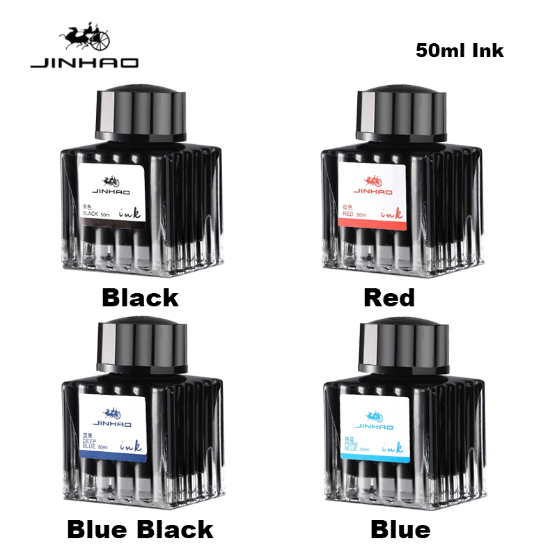 Jinhao Fountain ปากกาหมึกจีน 50/100ml สีแก้วบรรจุขวดหมึกการเขียนตลับหมึกอุปกรณ์สํานักงานเครื่องเขียนโรงเรียน