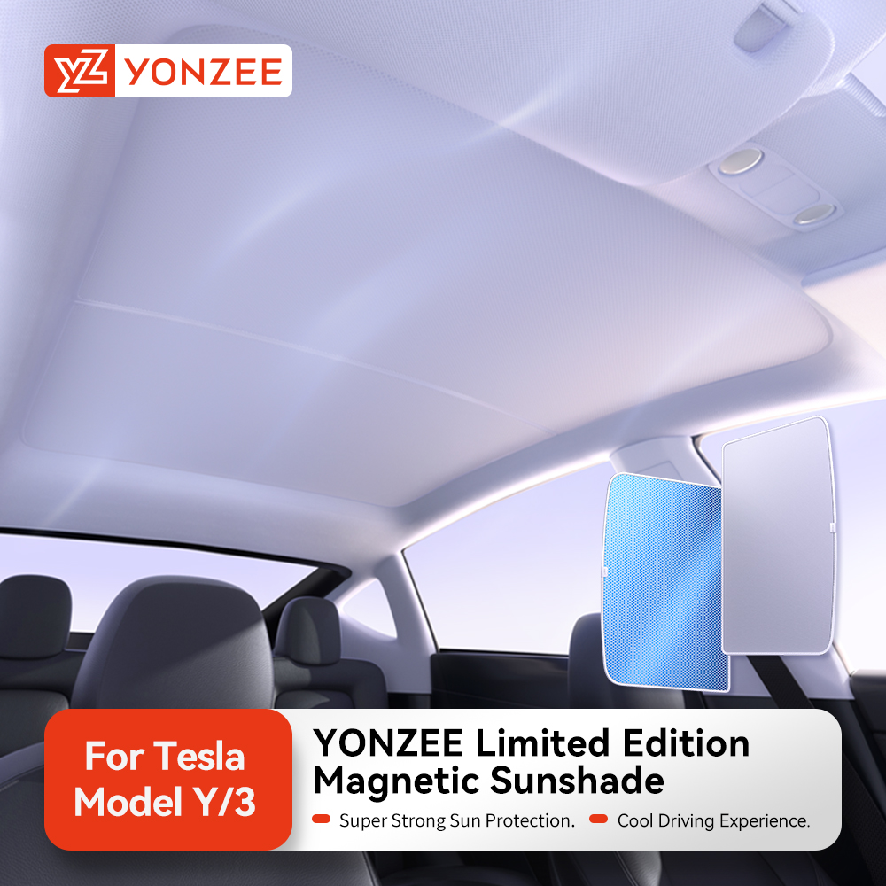 YZ Sunroof honeycomb Sunshades For Tesla Model 3 Highland 24 Model Y 2021-26 Sun Pare Glass Front Rear Skylight Accessory