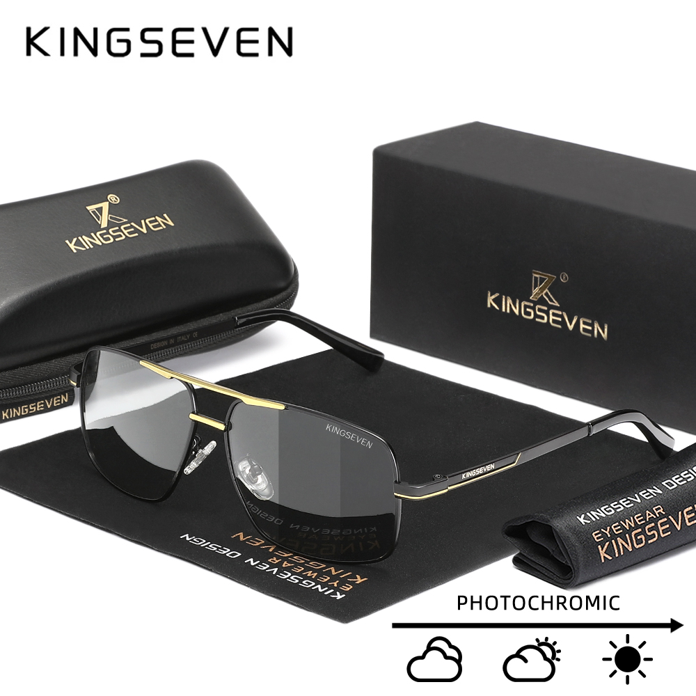 Óculos de Sol Fotochromic KINGSEVEN para Homens e Mulheres, Lentes Polarizadas UV400, Óculos de Sol para Escalada e Atividades ao Ar Livre