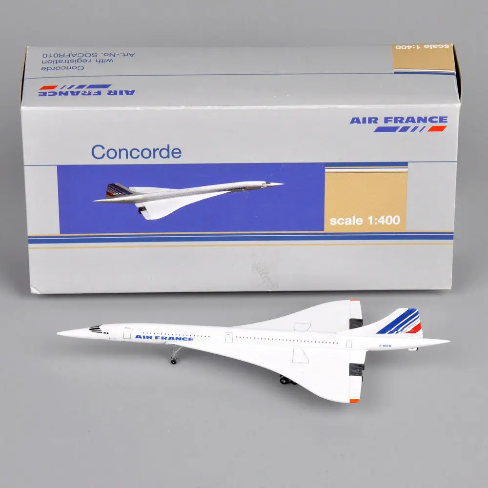 Aviões escala 1:400 França 1976-2003 Branco Mini Diecast Metal Aeronave Modelo Presente Avião de Ar Brinquedos