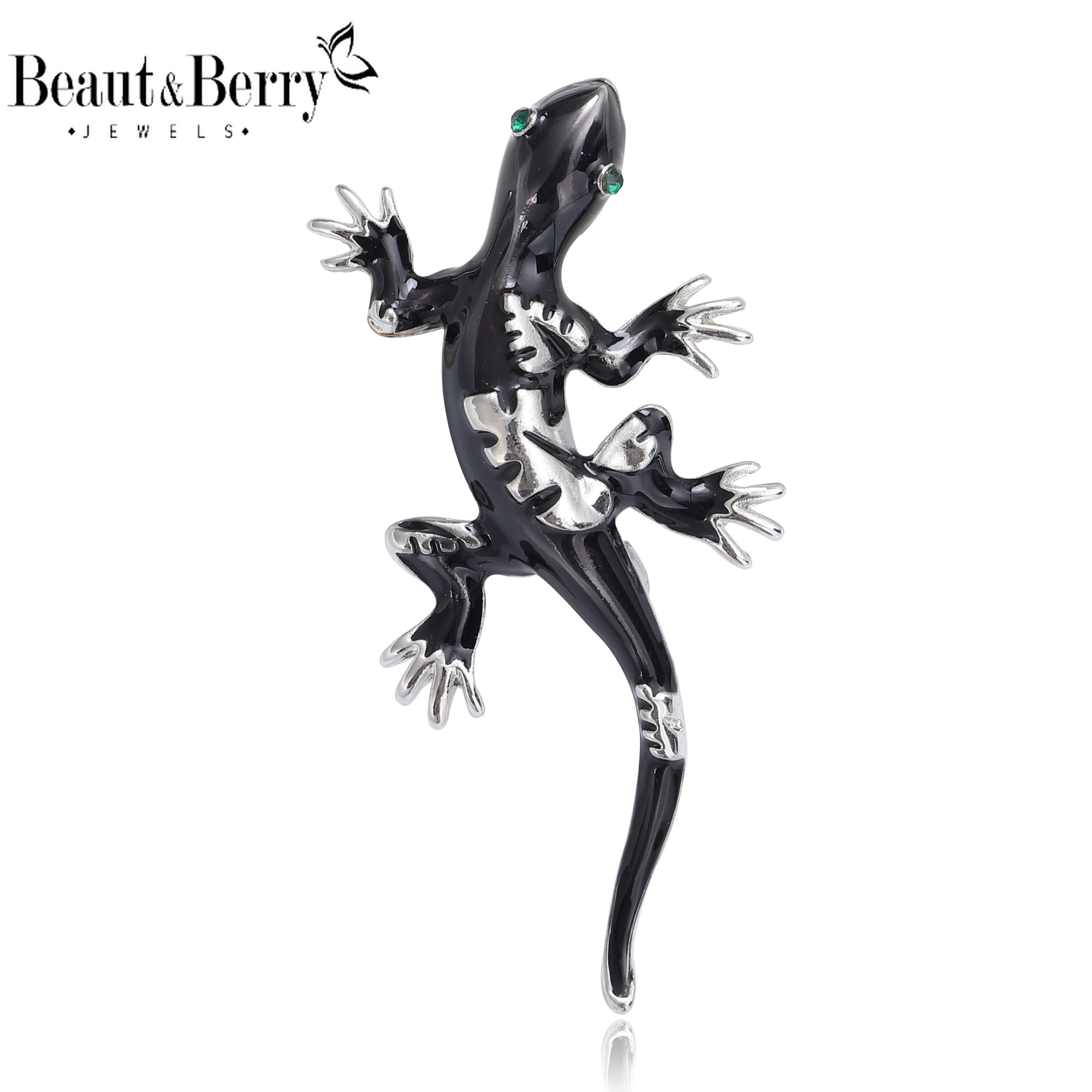 Beaut&Berry Klassische Emaille-Gecko-Broschen für Damen, Unisex, Tiernadeln, lässige Party-Accessoires, neue Geschenke, Freunde, Dekoration