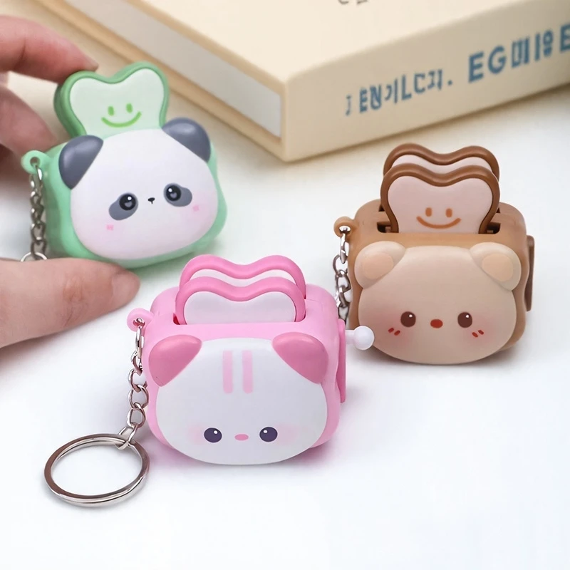 Lindo llavero creativo de Panda de máquina de pan, accesorio para aliviar el estrés |   Exquisito llavero |   Pequeño regalo de dibujos animados