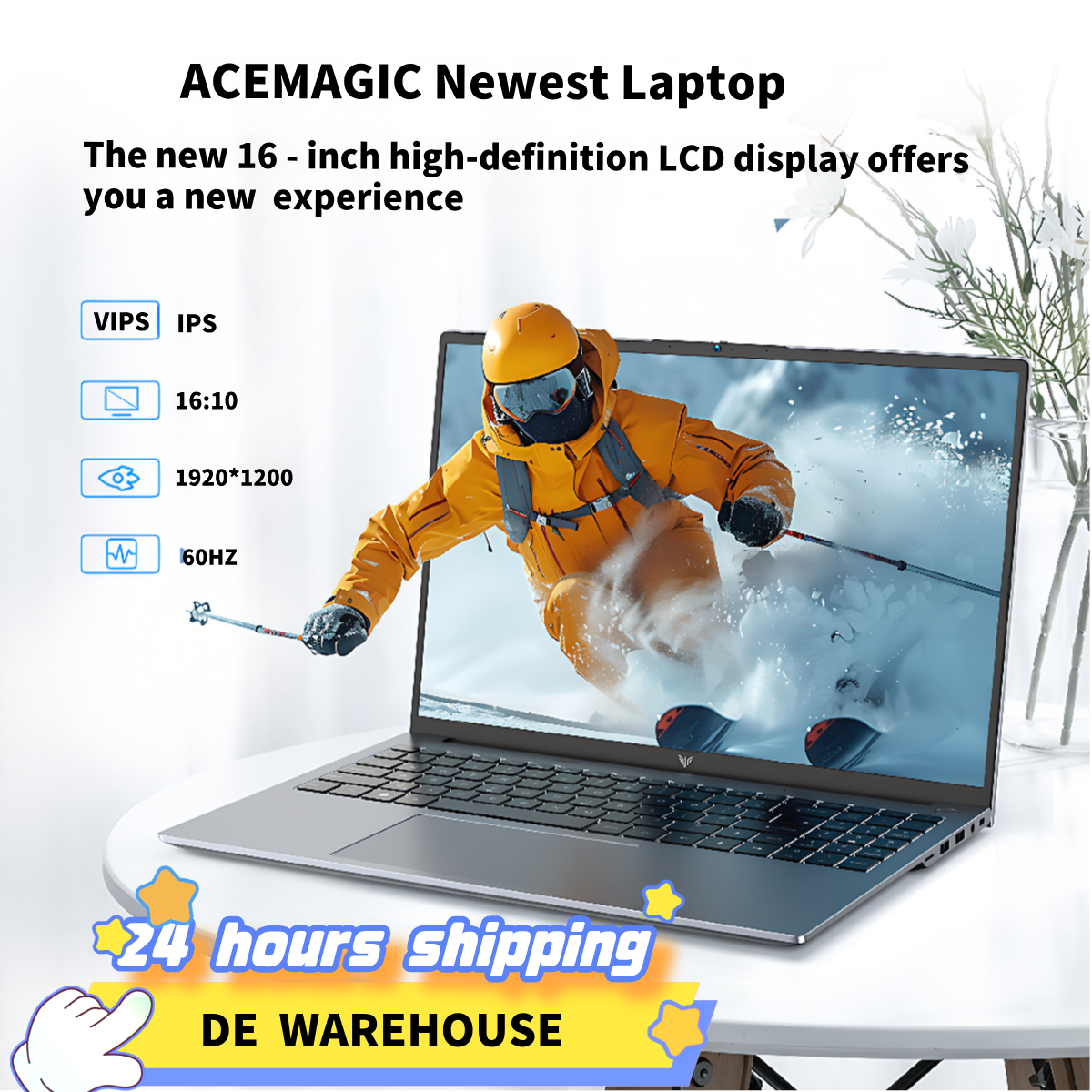 Portátil para Juegos ACEMAGIC Ryzen 7 H255, 16 GB de RAM DDR5, SSD PCIe de 512 GB Ampliable, Pantalla FHD de 16 Pulgadas, Relación de Aspecto del 85%, Almacenamiento Expandible