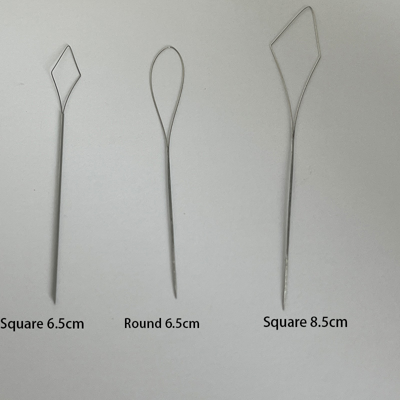 5 unids/lote peluca-top de seda-aguja de inyección accesorios de peluca agujas de bucle para inyectar el cabello en la parte superior de seda