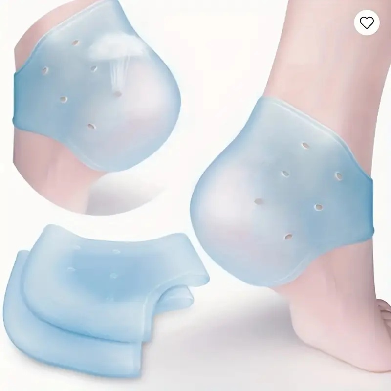 Washable Blue Silicone Heel Protectors | Unisex for Day & Night Care | Breathable & Long-Lasting Comfort