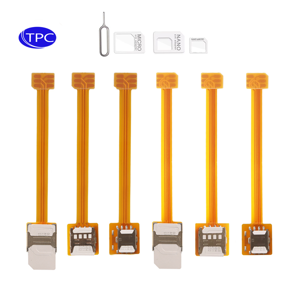 Стандартный преобразователь удлинителя SIM-карты TPC 2FF на стандартную 4FF Micro 2FF Nano SIM-карту fpc Мягкий удлинитель кабеля Адаптер 100 мм