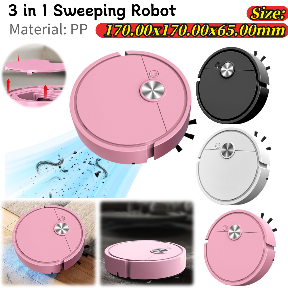 Robot de barrido 3 en 1, fregona al vacío recargable, máquina de barrido, máquina de limpieza compacta para pelo de mascotas, suciedad resistente