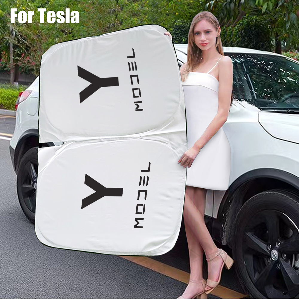 สําหรับ Tesla รุ่น Y 3 2017 2018-2025 รุ่น Y Juniper กระจกรถยนต์ Sun Shade ครีมกันแดด Visor บล็อก Parasol รังสี UV ป้องกัน