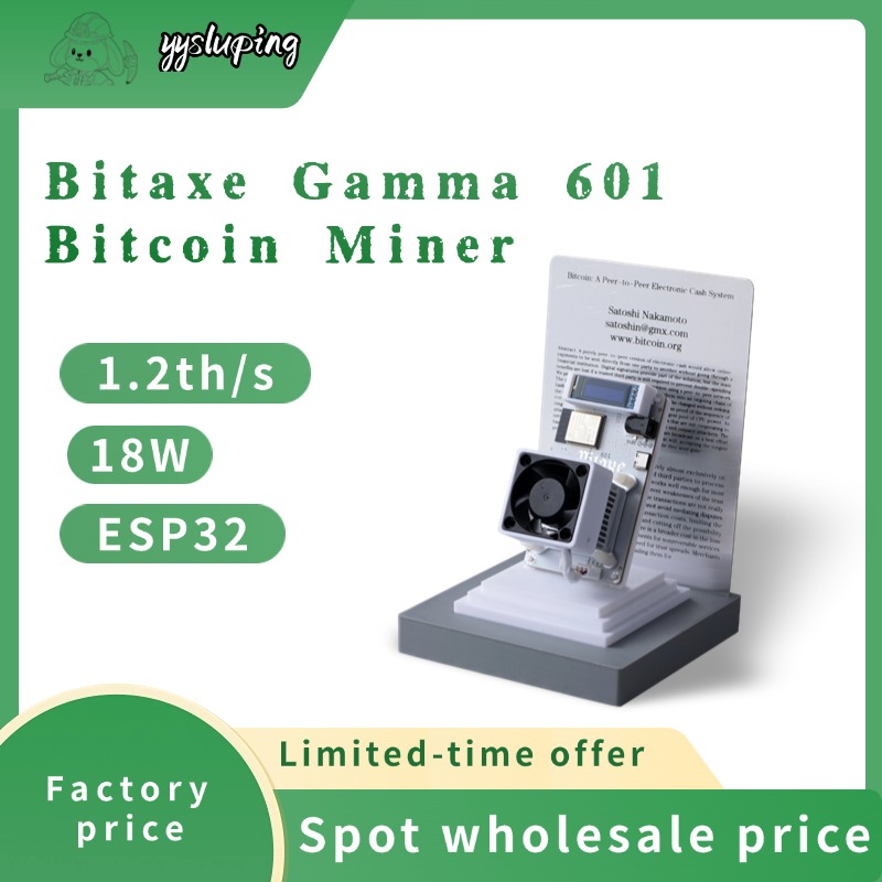 Bitaxe Gamma 601 Bitcoin Miner 1.2e/s 18W Open Source met voeding Nieuwste directe fabriekslevering voor Cryptocurrency-mijnbouw