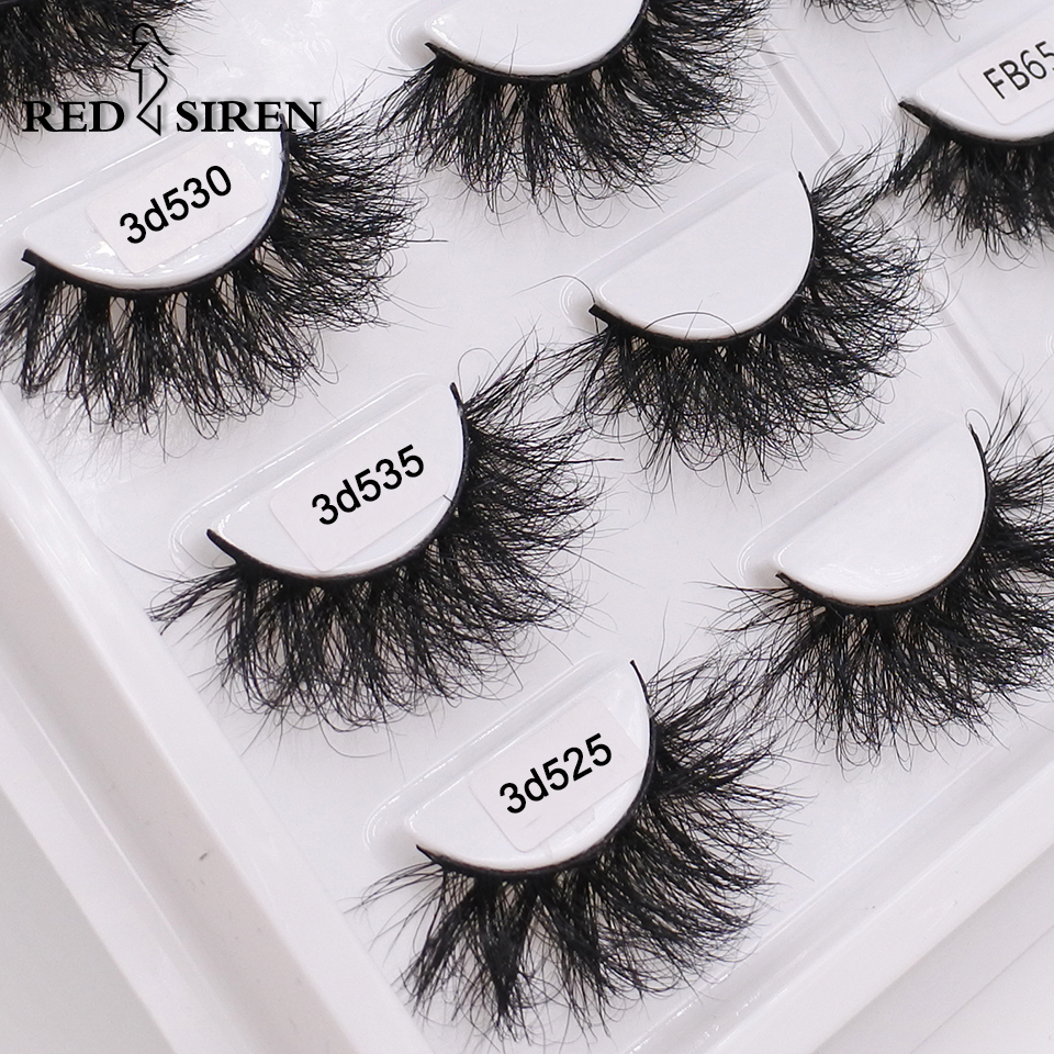 ROT SIRENE 15mm-20mm Flauschigen Nerz Wimpern Make-Up Dramatische Chaotisch Natürliche Nerz Wimpern