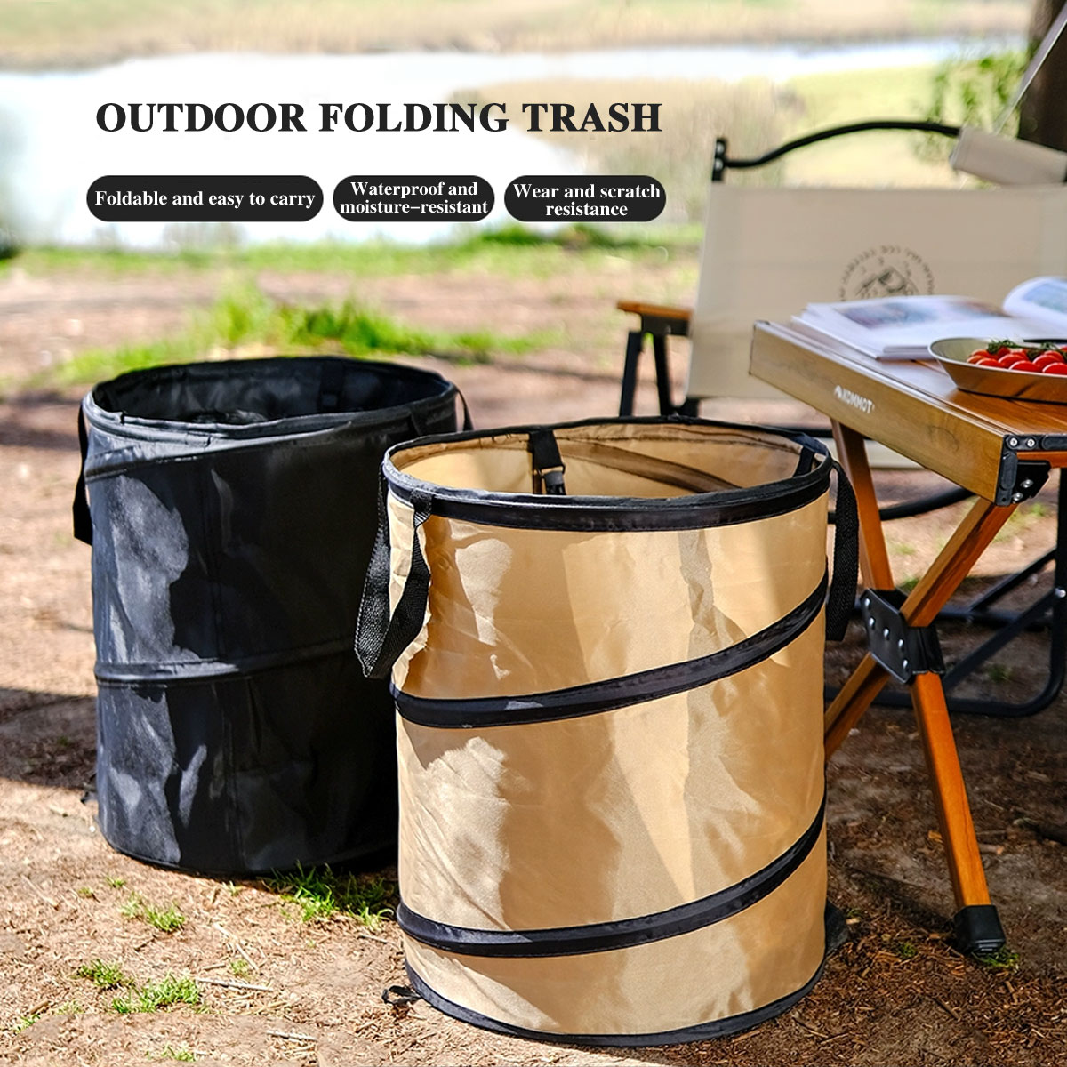 1pc poubelle Pop-up, poubelle pliante de Camping Portable en plein air poubelle de Camping jardinage sac poubelle de jardin feuille de jardin Buck