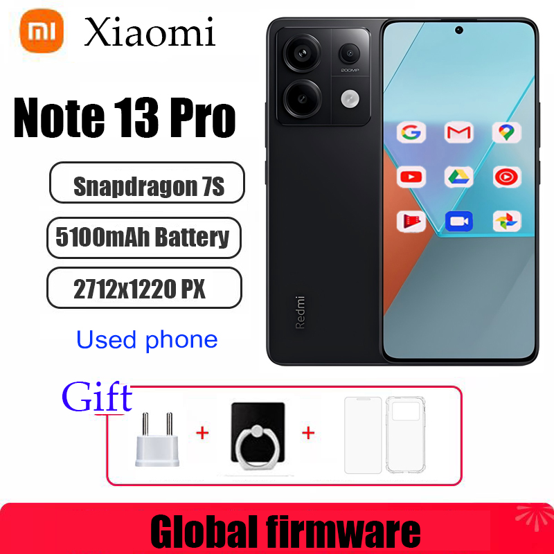 Xiaomi Redmi Note 13 Pro 5G Firmware Global 200MP OIS Cámara 120Hz 1.5K Snapdragon 7S Gen 2 67W Carga rápida teléfono usado