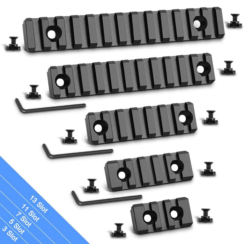 Taktische 5/7/9/11/13-Schlitz 21mm M-lok Picatinny-Schiene für Mlok-Handschutz, Gewehr-Airsoft-Zielfernrohrhalterung, Jagdgewehr-Schiene
