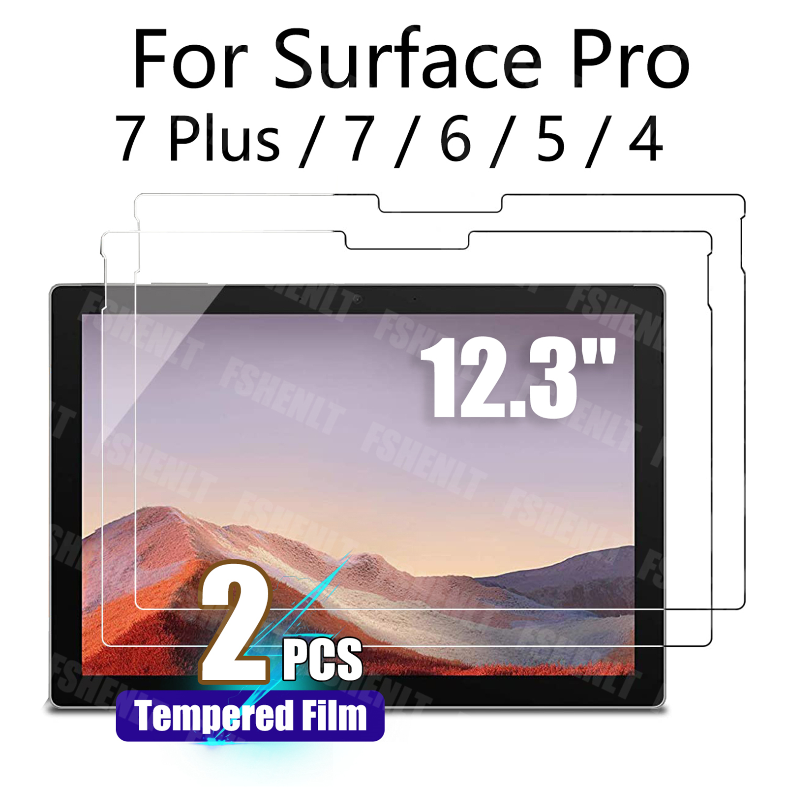 Пленка из закаленного стекла для Surface Pro 7 Plus / Pro 7 / Pro 6 / Pro 5 / Pro 4 (12,3 дюйма) Защитная пленка для экрана, твердость 9H, 2,5D 12,3 дюйма