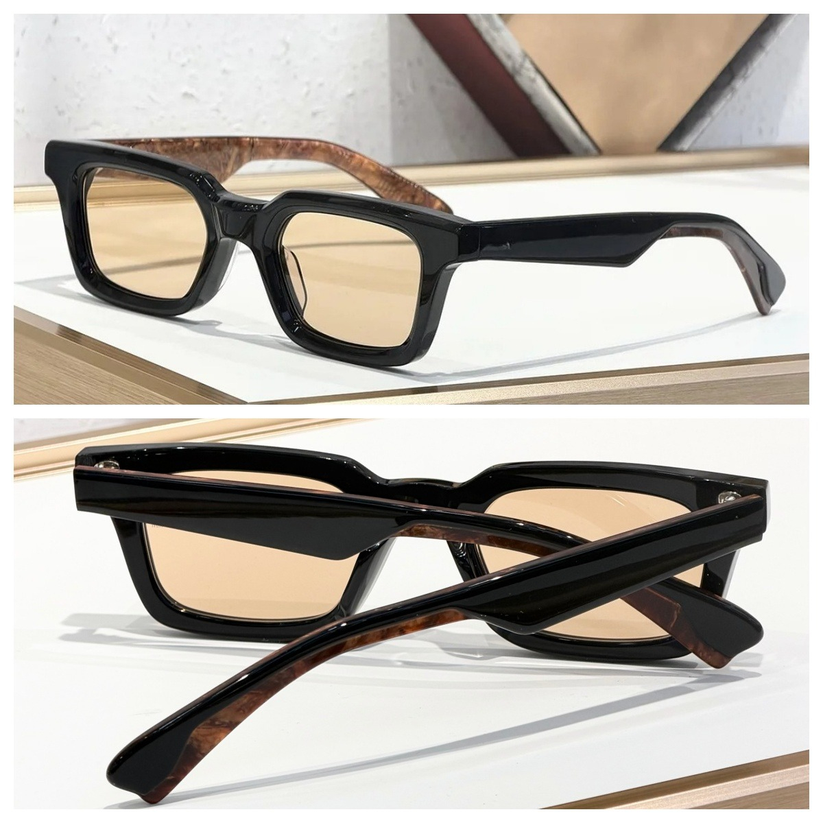 Okulary przeciwsłoneczne CASABLANCAA Retro Small Square, oprawki z octanu, ręcznie robione w Japonii, ochrona UV400, unisex, z pudełkiem prezentowym.