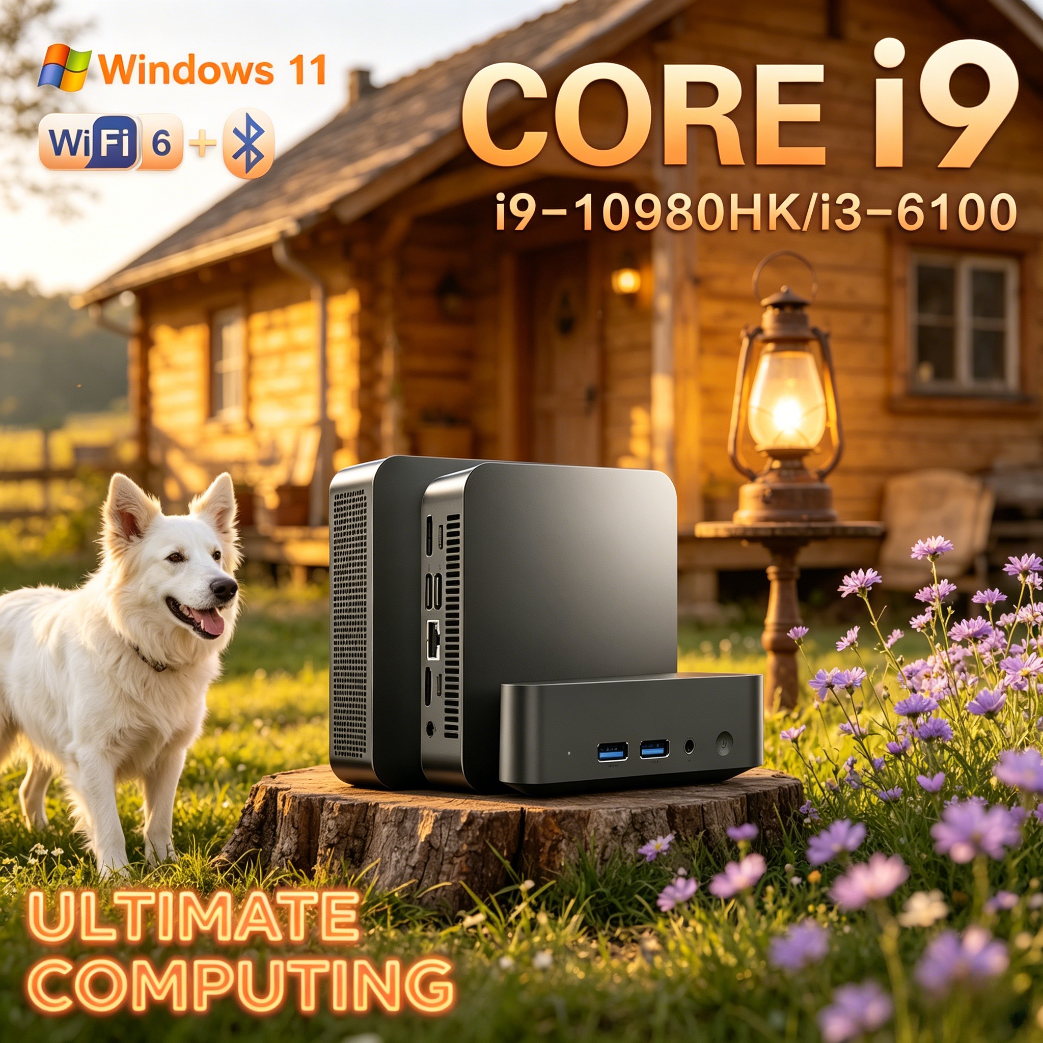 Laptop Portable I9 Series Mini PC 32GB Large Memory High Speed SSD 4K Display Windows11 Pro Home Business Mini Desktop PC