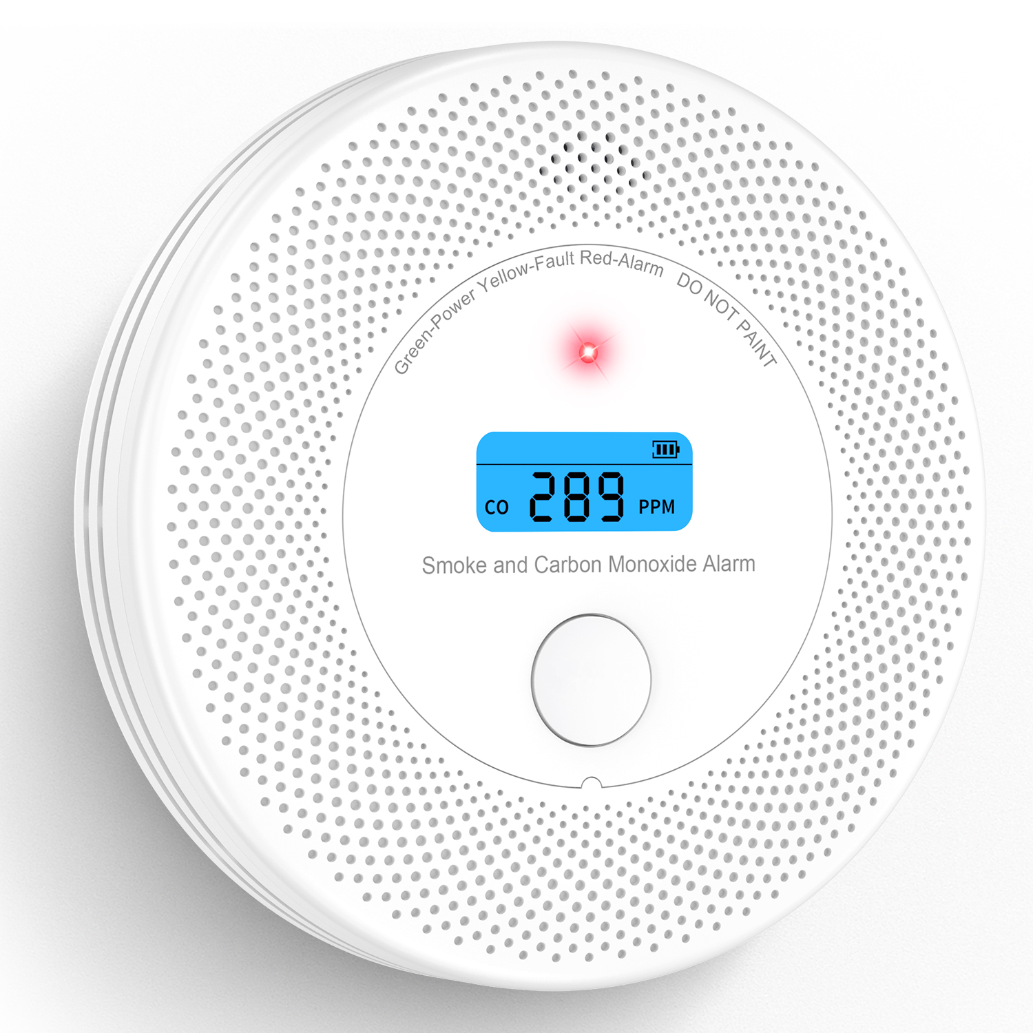 10-Year Battery Combination Smoke & Carbon Monoxide Detector, 2-in-1 CO Detector Alarm for Home, LCD Display with Backlight