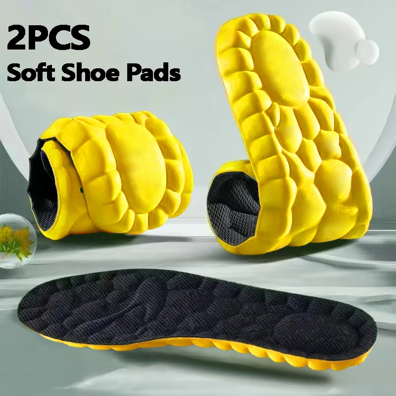 Plantillas Deportivas 4D Cloud Technology para Zapatos, Suela de PU Suave y Transpirable, Amortiguación de Impactos, Plantillas Ortopédicas para Correr