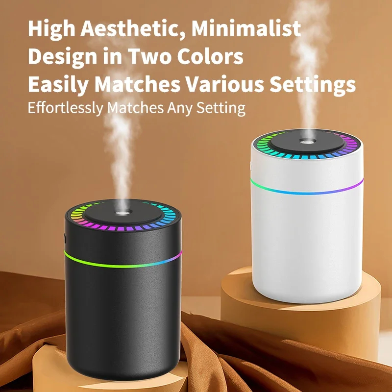 Mini USB Elektryczny Nawilżacz Powietrza Dyfuzor Aromaterapii Oczyszczacz Olejków Eterycznych z Funkcją Wytwornicy Mgiełki i Podświetleniem do Samochodu Domu Sypialni