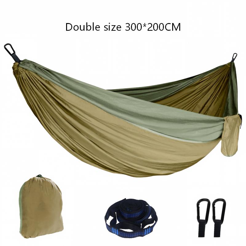 Rede de Camping Dupla Portátil Anti-Rollover para Viagens ao Ar Livre, Hiking, Praia, Quintal e Equipamentos de Camping