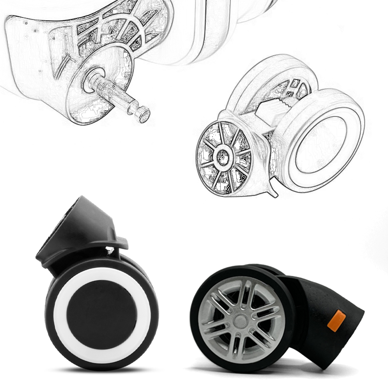 Removable Wheels Suitcase Universal Wheel Luggage Accessories Spare Parts for Trolleys Wheel Replacement Repair