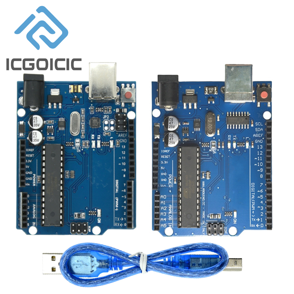 Официальная версия UNO R3 ATMEGA16U2 + чип MEGA328P для платы разработки Arduino UNO R3 + USB-кабель
