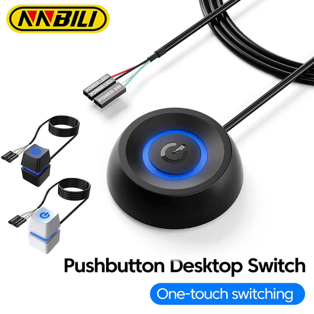 NNBILI Computer Desktop Schalter LED Lichter PC Motherboard Externe Start Power On/Off-Taste Verlängerung Kabel Für Home Office kabel