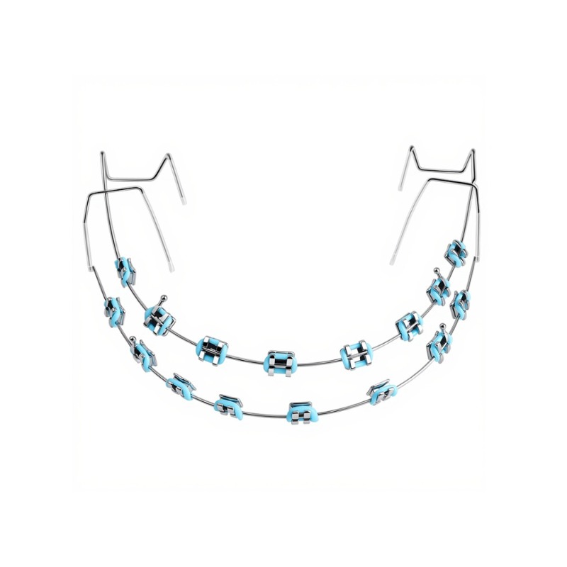 Fashion Braces Colorful Temporary Tooth Decoration with Metal Wires Metal Bracket Orthodontic Ligature Ties High Quality 1 Pair