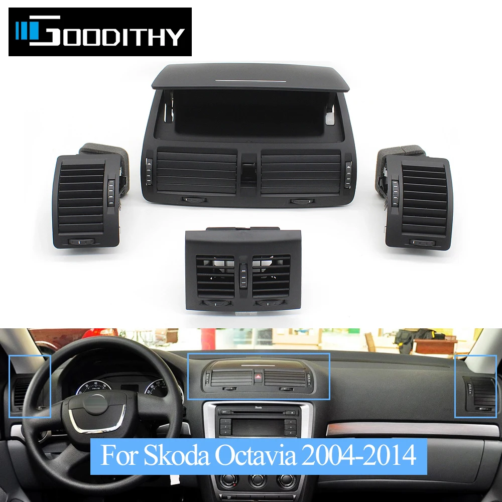 Передняя и задняя решетки воздуховодов кондиционера для Skoda Octavia 2 A5 MK2 RS 2004-2014 1Z0820951B 1ZD819203