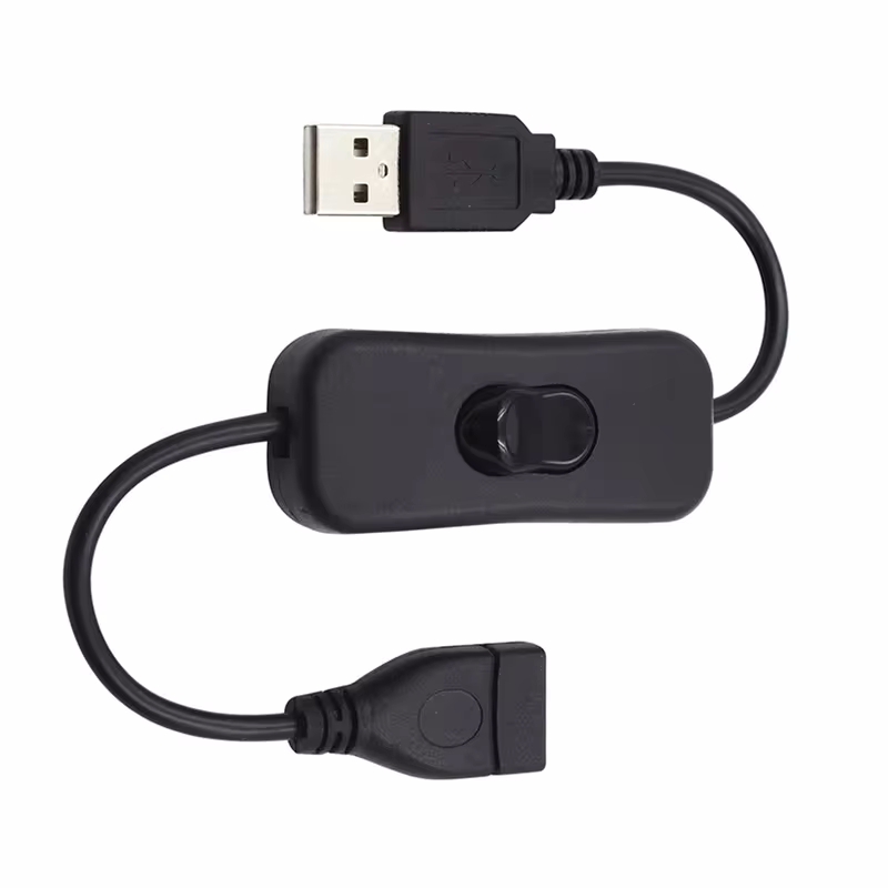 Câble d'extension USB avec interrupteur marche/arrêt, cordon LED, gadget USB, dispositif d'alimentation, outils, 28cm, nouveau