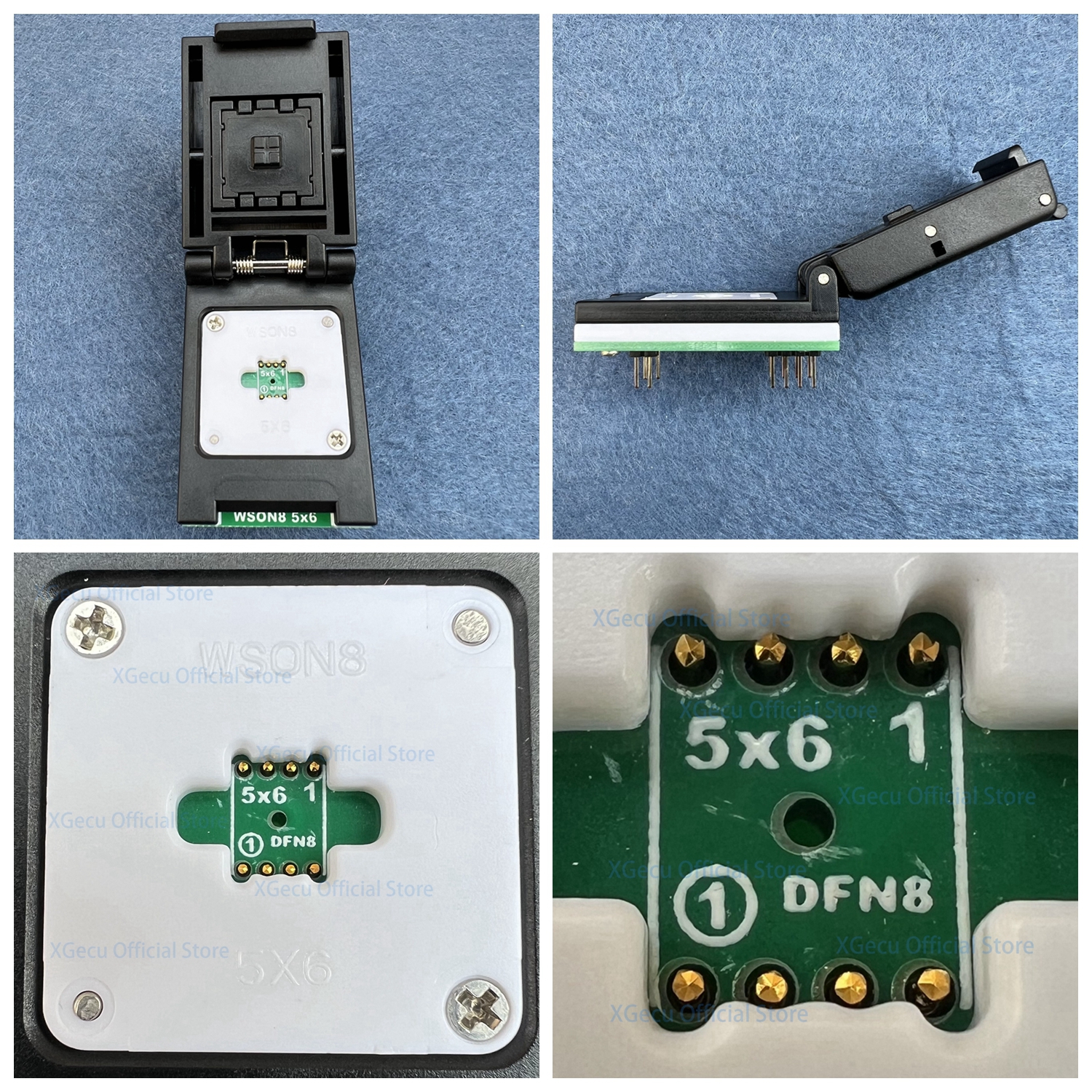 XGecu QFN8 WSON8 DFN8 5 x6 o 6 x8 IC Socket adattatore universale per SPI NAND NOR Flash MLF8 MLP8 SON8 con sonda a molla di fascia alta