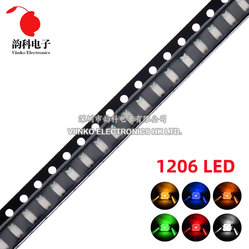 100 шт. 1206 SMD светодиод белый красный синий желтый зеленый оранжевый теплый белый розовый фиолетовый RGB светоизлучающий диод