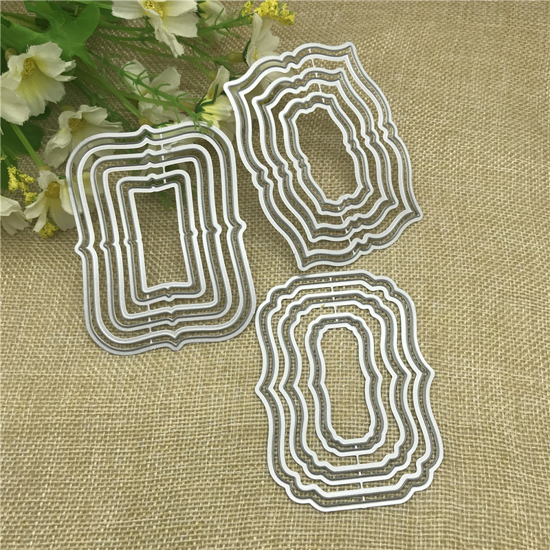 Ensemble de cadres d'étiquettes en métal, pochoirs de découpe pour bricolage, Scrapbooking, Album décoratif, gaufrage, cartes en papier faites à la main, cadeau, 3 pièces