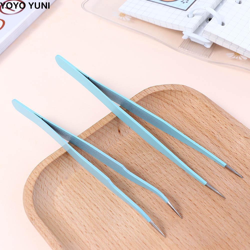 Pinzas bonitas de Color macarrón, herramienta adhesiva de cinta de acero inoxidable, accesorios para diario, cuaderno, pinzas portátiles prácticas, 1 Uds.