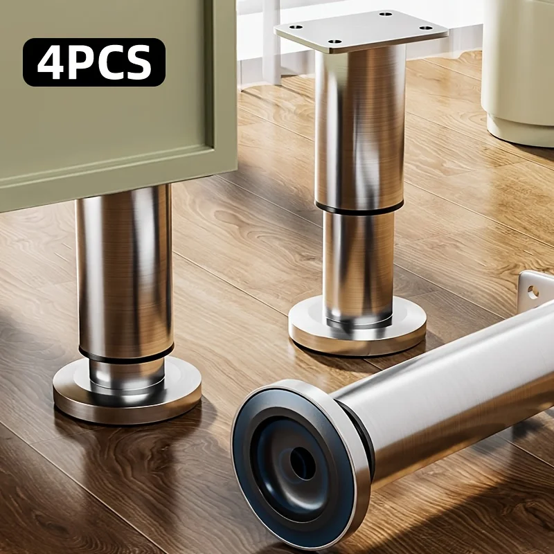 Heavy Duty Adjustable Furniture Legs - Tool-Free Height Adjustment (4.72" to 16.5" /12-42cm), Sturdy Metal Construction