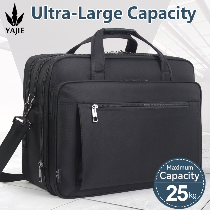 Large-capacity business briefcase 15.6 inch 17 19 inches laptop bag men's waterproof canvas document bag work office bag offical