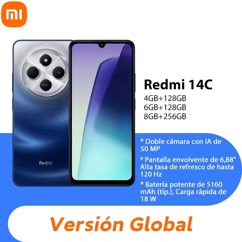 Globalna wersja Xiaomi Redmi 14C Smartphone Immersion 6.88'' 120Hz Display 50MP AI Dual Camera Massive 5160mAh Battery