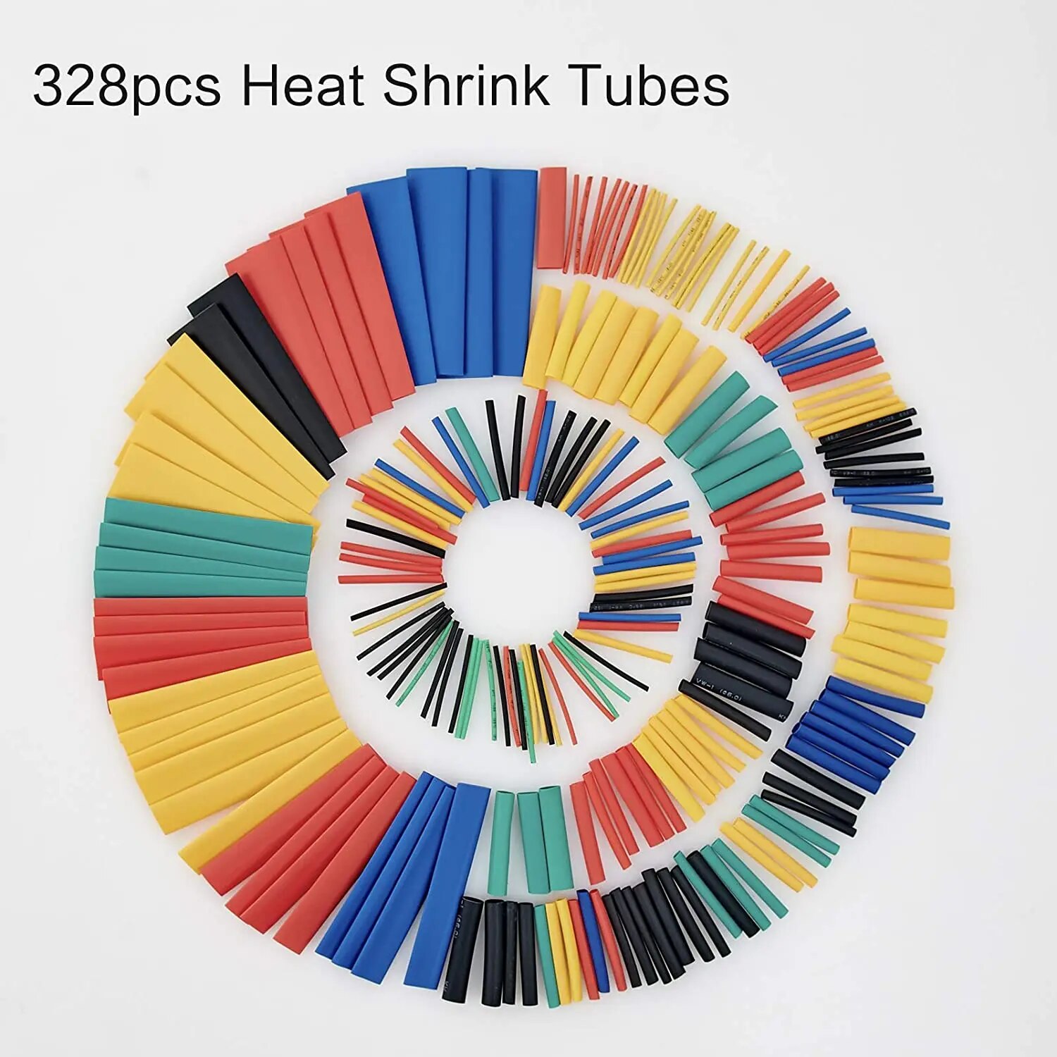 164/328 Uds Tubo termorretráctil 2:1 surtido de envoltura de cables Kit de tubos de aislamiento eléctrico 5 colores 8 tamaños