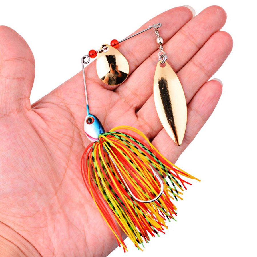 1 buah umpan pancing Wobbler, pemintal umpan Wobbler untuk Pike Peche menangani semua umpan buatan payet logam Spinnerbait