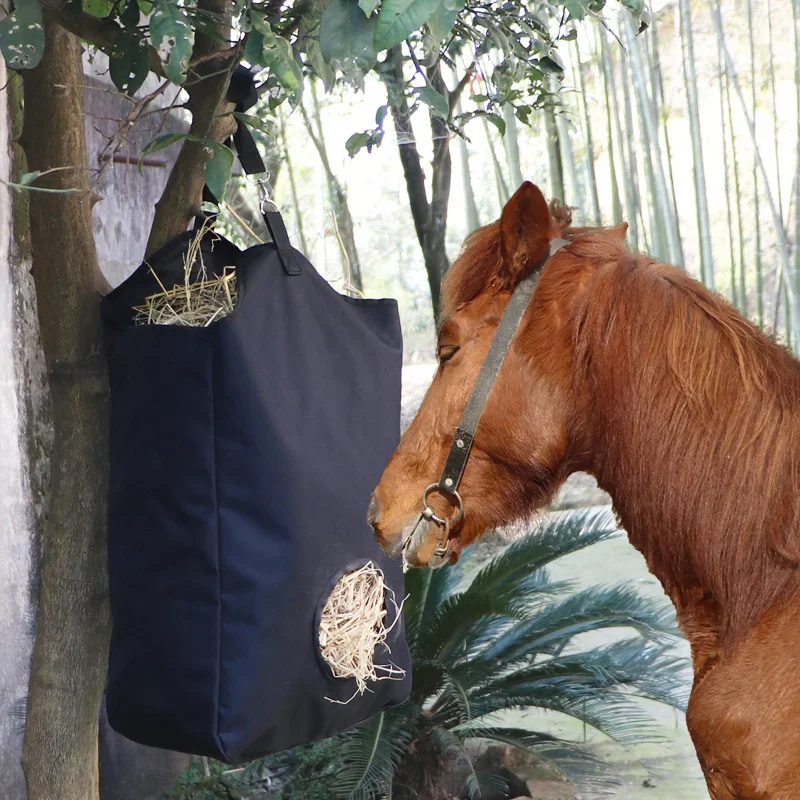 Bolsa de almacenamiento de heno de gran capacidad para exteriores, herramienta de alimentación portátil estable, productos para el cuidado de caballos