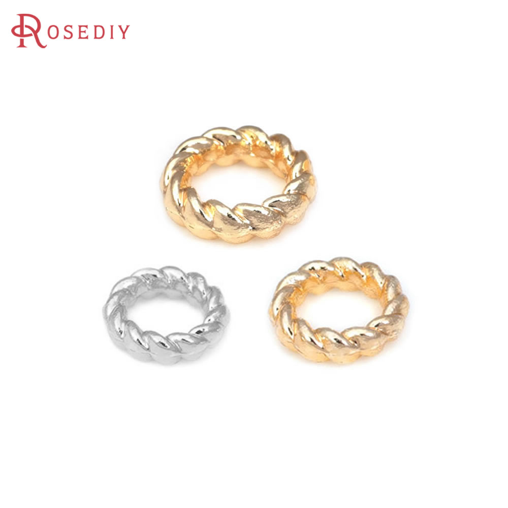 50PCS 4MM 6MM 8MM 18K Gold สีทองเหลือง Twisted Wire แหวนปิดแหวนเครื่องประดับทําอุปกรณ์ Diy ผลการค้นหาอุปกรณ์เสริม