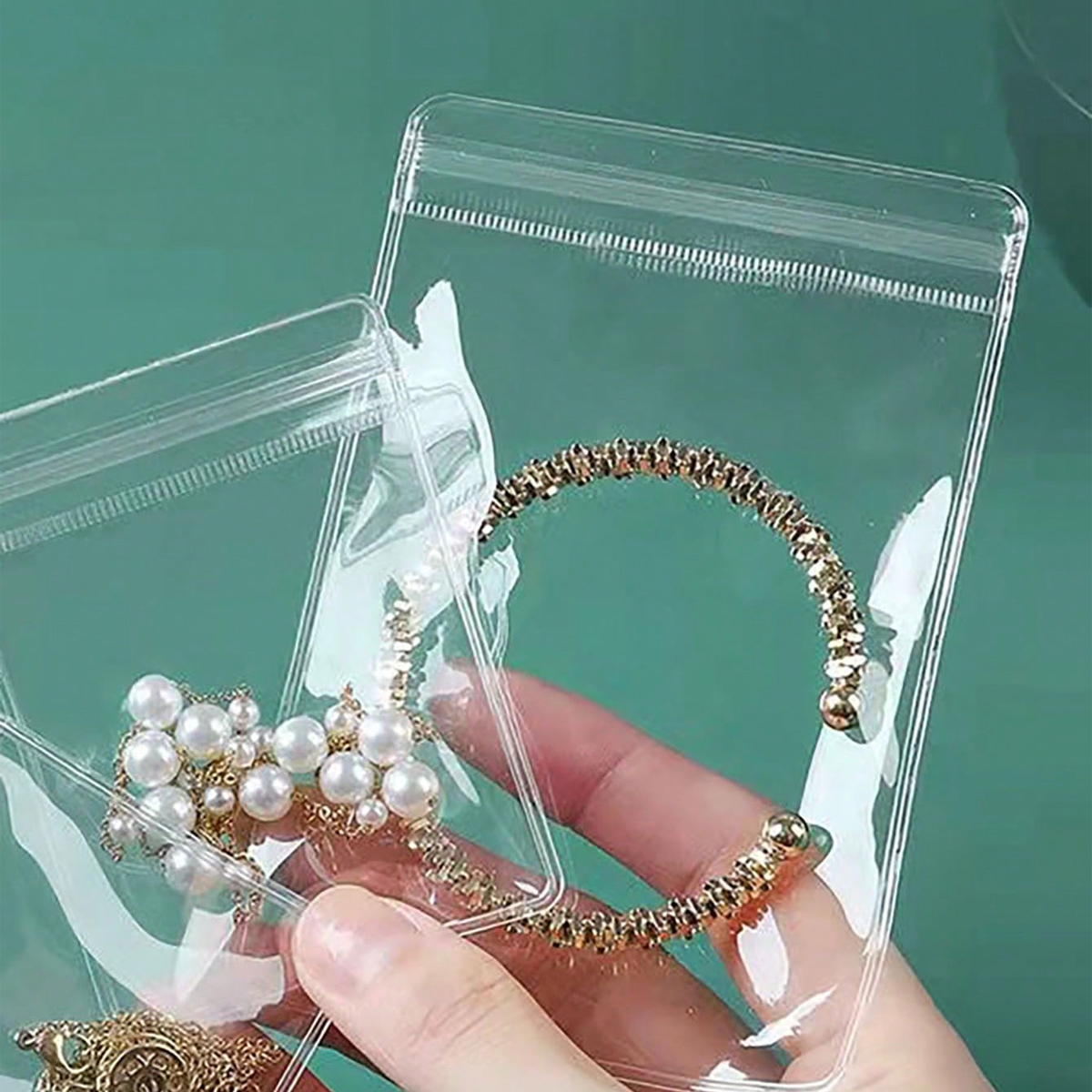 ถุงจัดเก็บเครื่องประดับพีวีซีใสจำนวน50ชิ้นที่เก็บสร้อยข้อมือสร้อยคอต่างหูห้อยระย้าสารต้านอนุมูลอิสระ