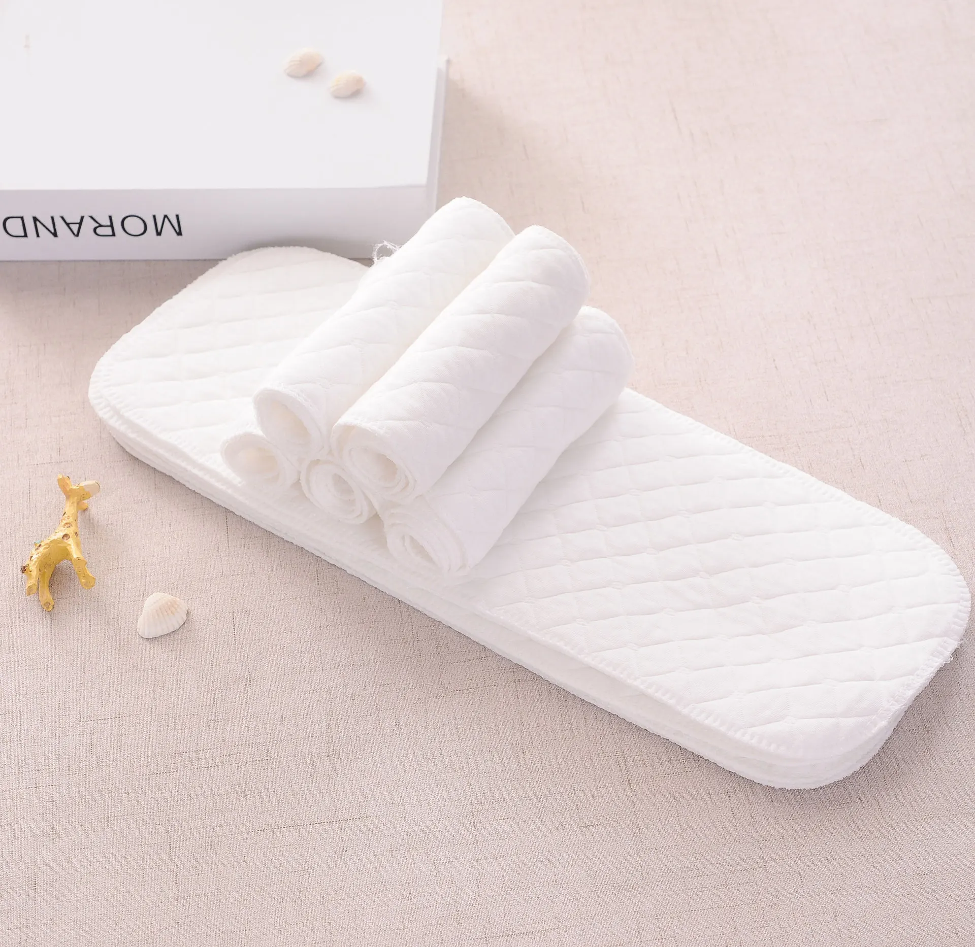 2/5 pces/10 pces fraldas reutilizáveis do bebê lavável fraldas ecológicas inserções fraldas de pano de algodão para crianças respirável absorvente
