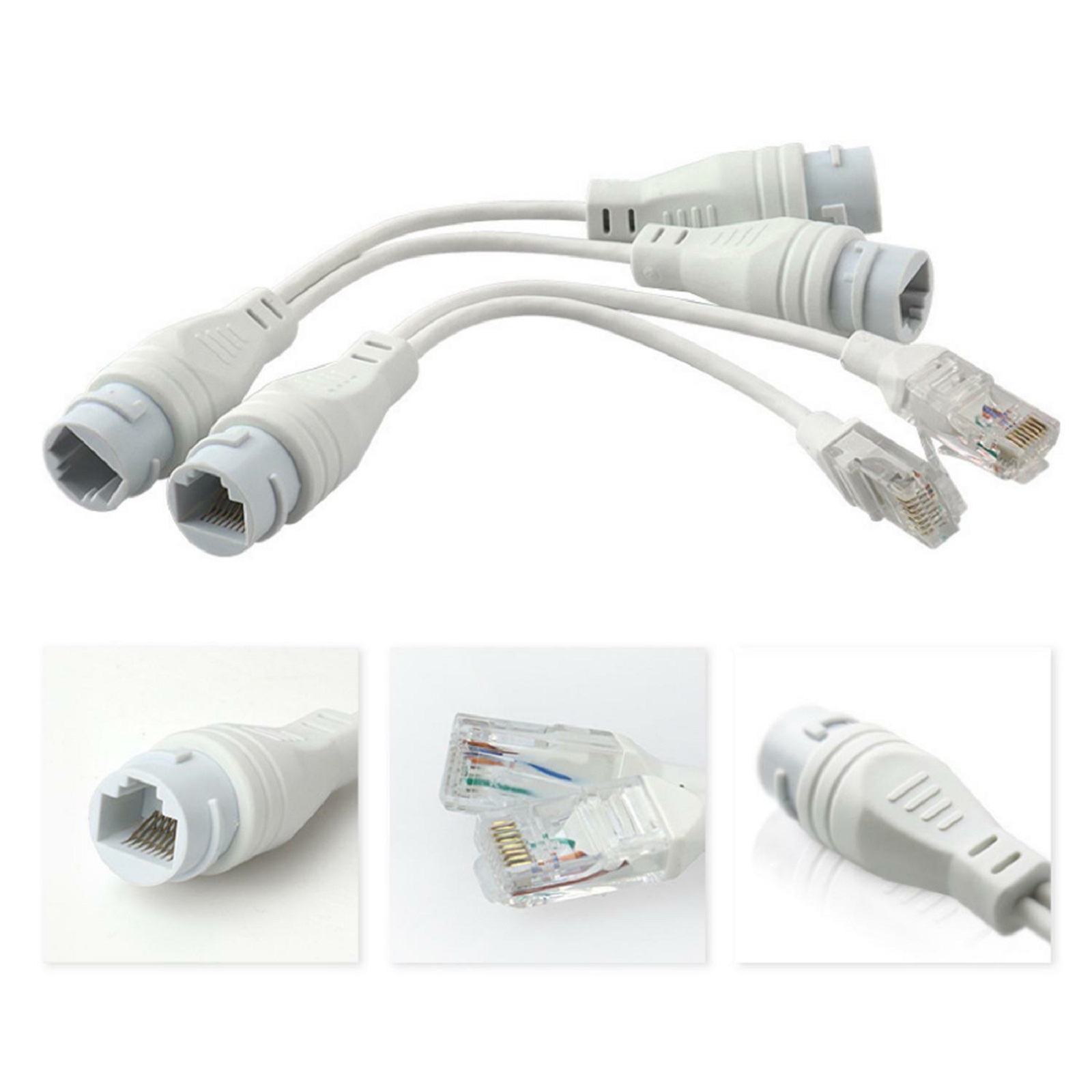 1 to 2 Adapter Network Splitter Poe Switch Connector Rj45 Outdoor Waterproof One Wire Dual Purpose Poe Synthesizer Separator