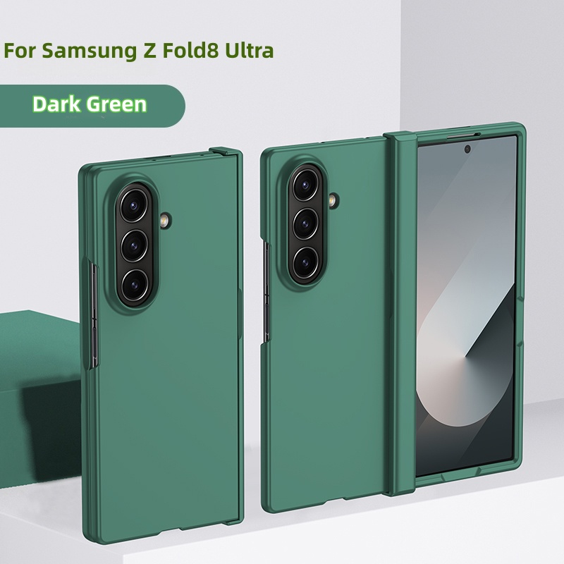 Capa de Telefone Luxuosa com Sensação de Pele de PC, Totalmente Envolvente e Protetora da Dobradiça, para Samsung Galaxy Z Fold 8 Ultra Wide Z Fold7 6 5 4 3, Acabamento Fosco