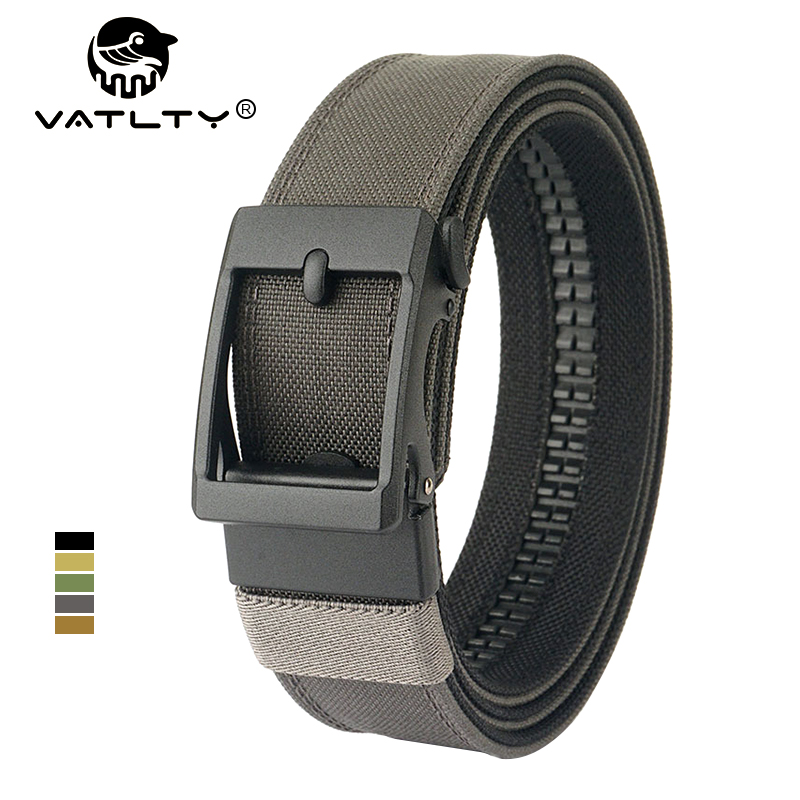 VATLTY Nowy twardy pas taktyczny dla mężczyzn Metalowa automatyczna klamra IPSC Gun Belt 1100D Nylonowy pas wojskowy Outdoor Sports Girdle Męski