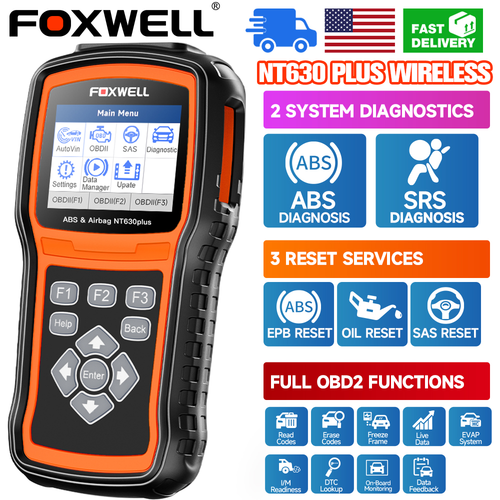 Foxwell Nt630 Plus Obd2-scanner Abs Srs Codelezer Auto Obd Ii Airbag Diagnostische Abs Rembloeding Diagnostische Scan Tool