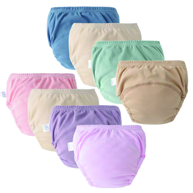 4 pçs puro liso cor sólida macio bebê meninos meninas criança calças de treinamento toalete xixi potty aprendizagem roupa interior fralda de algodão
