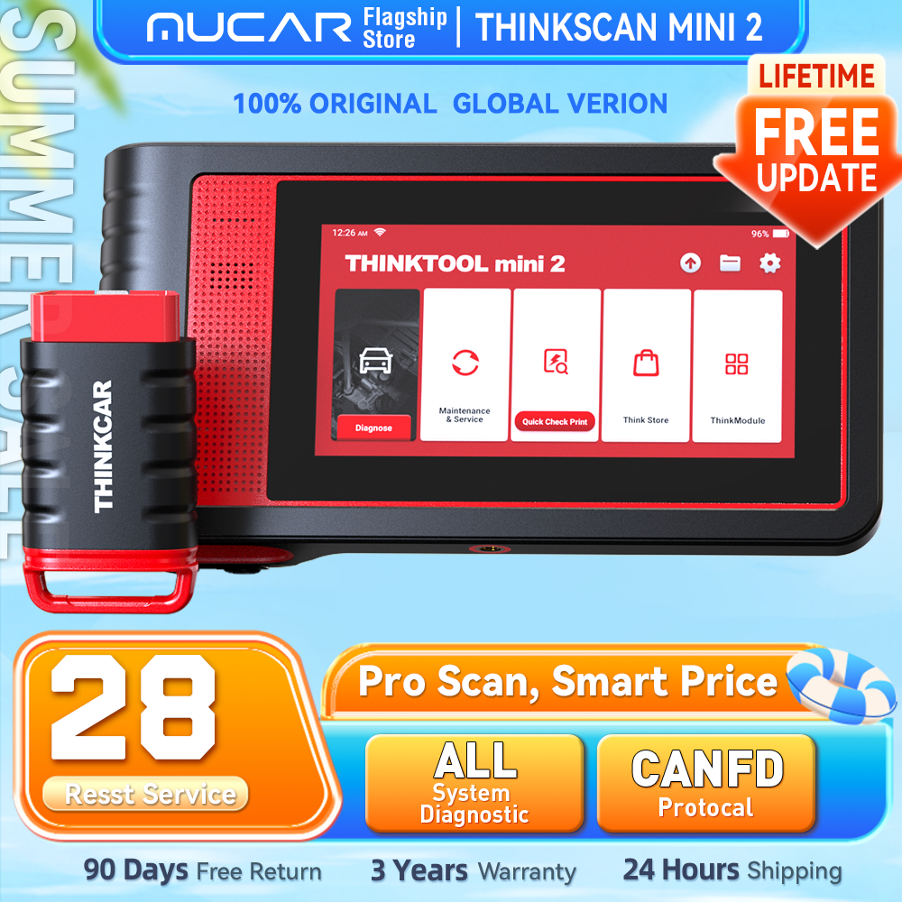 THINKCAR THINKTOOL MINI 2 CANFD Outils de diagnostic automatique de voiture Scanner Obd2 Outil d'analyse bidirectionnel 28 réinitialisations Diagnostic complet du système
